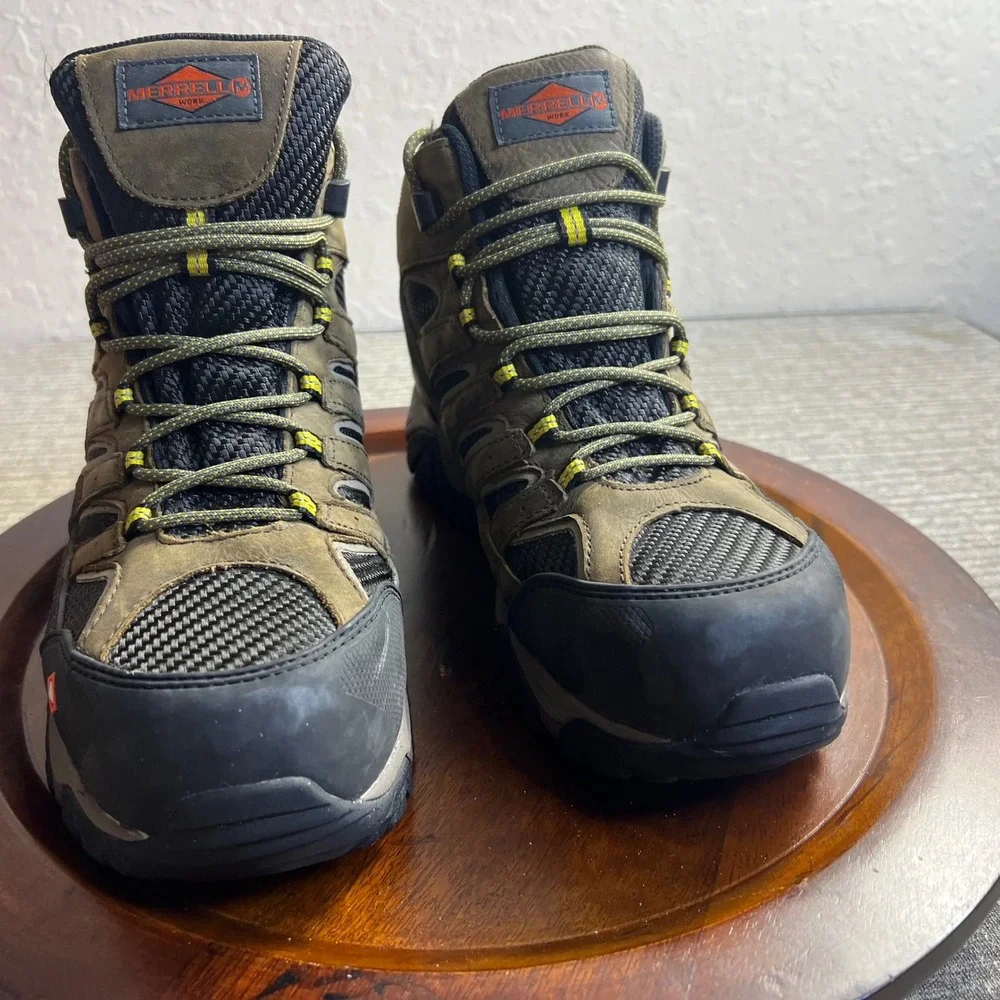 Merrell Moab 2 Mid Waterproof Work Boots Mens Hiking Trail Earth Brown Black 11